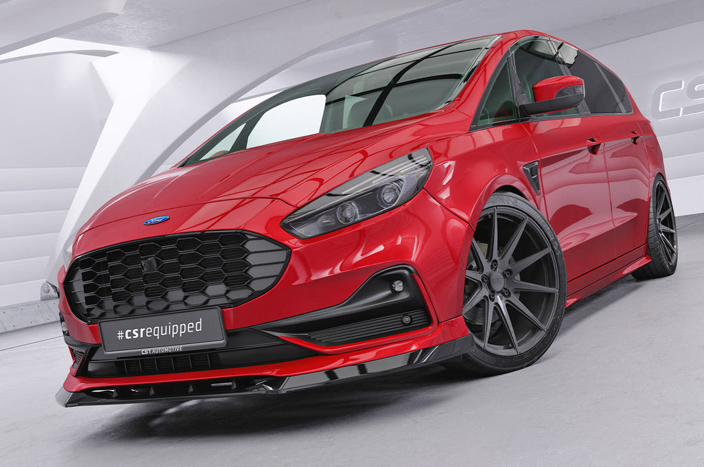 CSR Frontspoiler | Cup-Spoilerlippe mit ABE für Ford S-Max MK2 CSL666-G Glossy schwarz Hochglanz (keine Lackierung erforderlich)