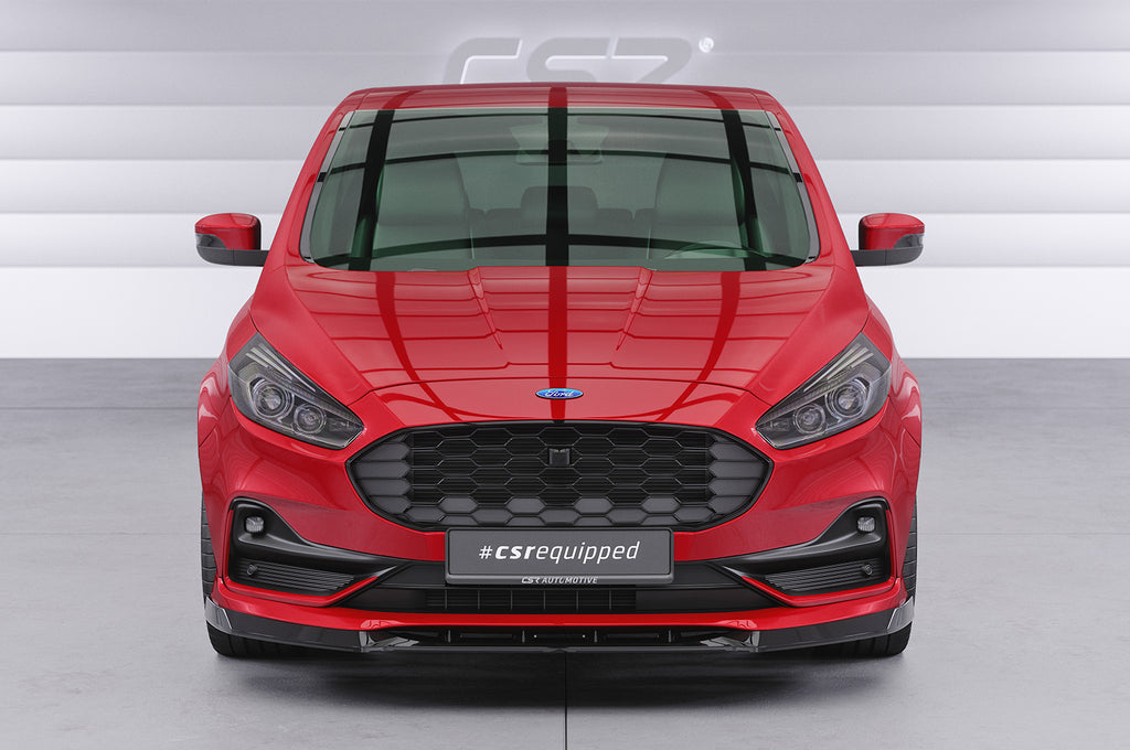 CSR Frontspoiler | Cup-Spoilerlippe mit ABE für Ford S-Max MK2 CSL666-C Carbon Look Hochglanz (keine Lackierung erforderlich)