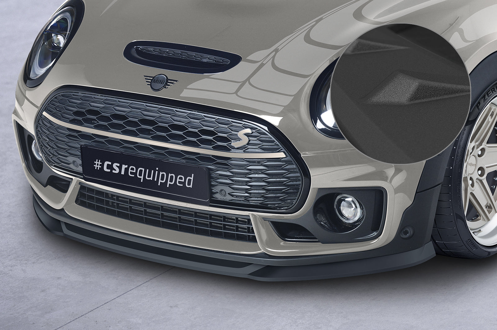 CSR Frontspoiler | Cup-Spoilerlippe mit ABE für Mini Clubman F54 Cooper S CSL667-S Strukturiert schwarz matt (keine Lackierung erforderlich)