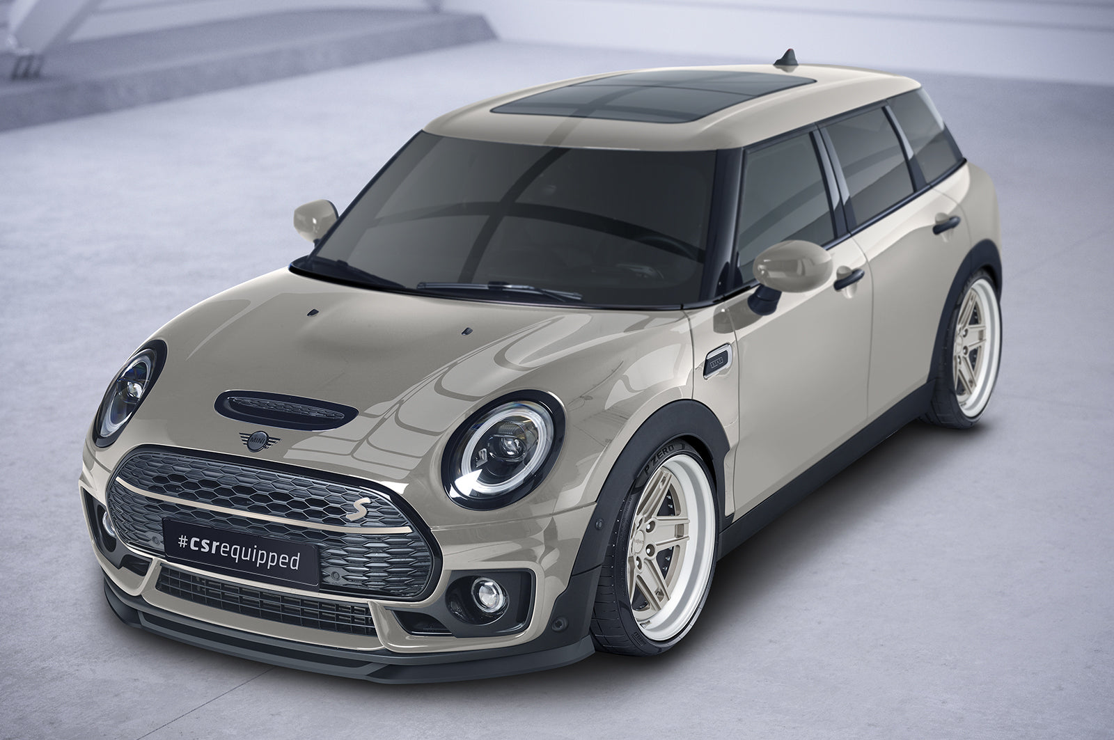 CSR Frontspoiler | Cup-Spoilerlippe mit ABE für Mini Clubman F54 Cooper S CSL667-S Strukturiert schwarz matt (keine Lackierung erforderlich)