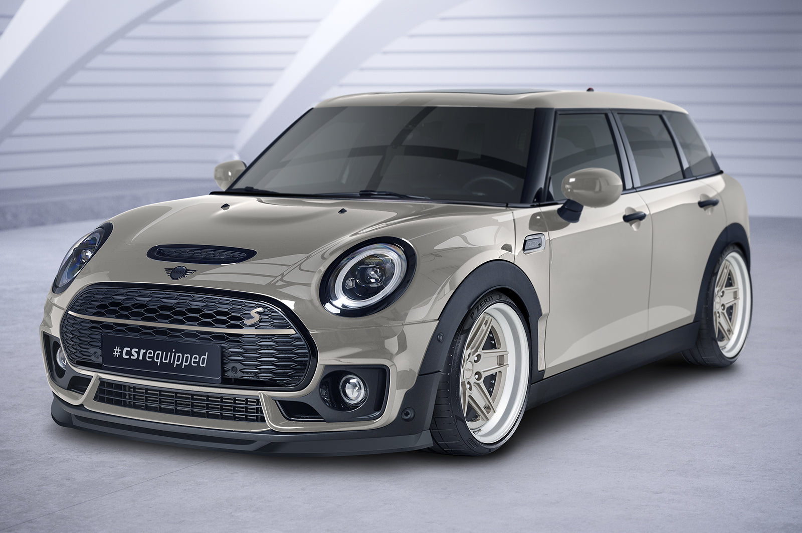 CSR Frontspoiler | Cup-Spoilerlippe mit ABE für Mini Clubman F54 Cooper S CSL667-S Strukturiert schwarz matt (keine Lackierung erforderlich)
