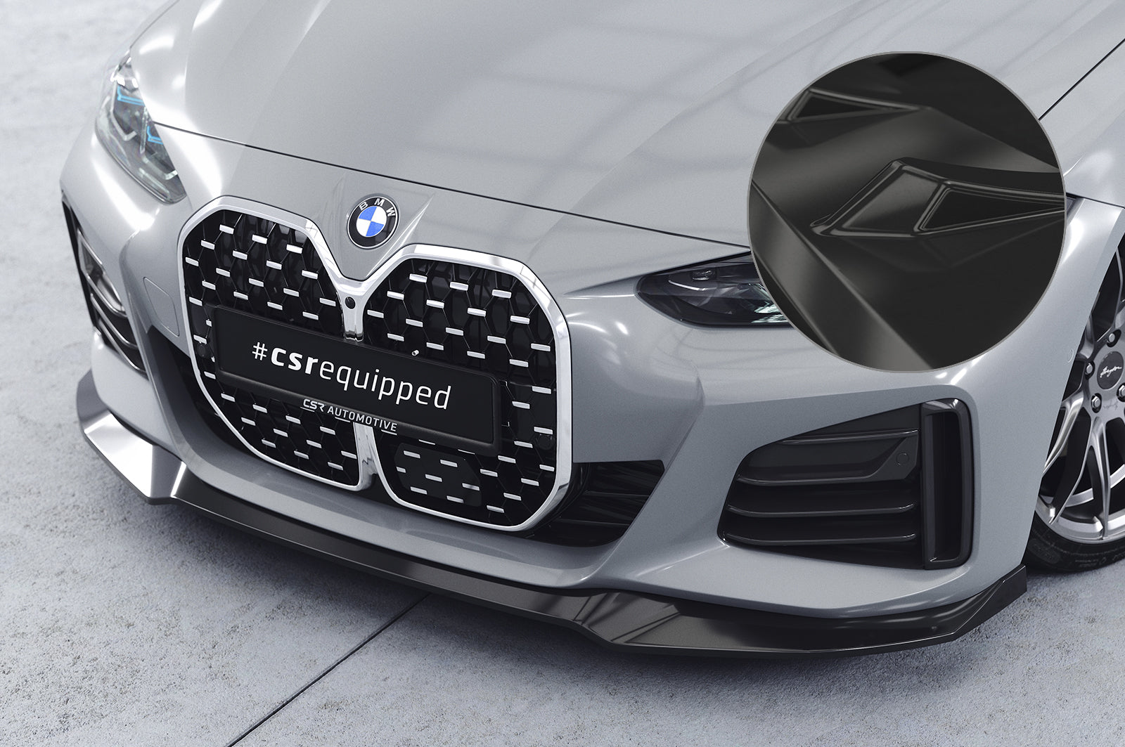 CSR Frontspoiler | Cup-Spoilerlippe mit ABE für BMW 4er (G26) / i4 M-Paket CSL668-G Glossy schwarz Hochglanz (keine Lackierung erforderlich)