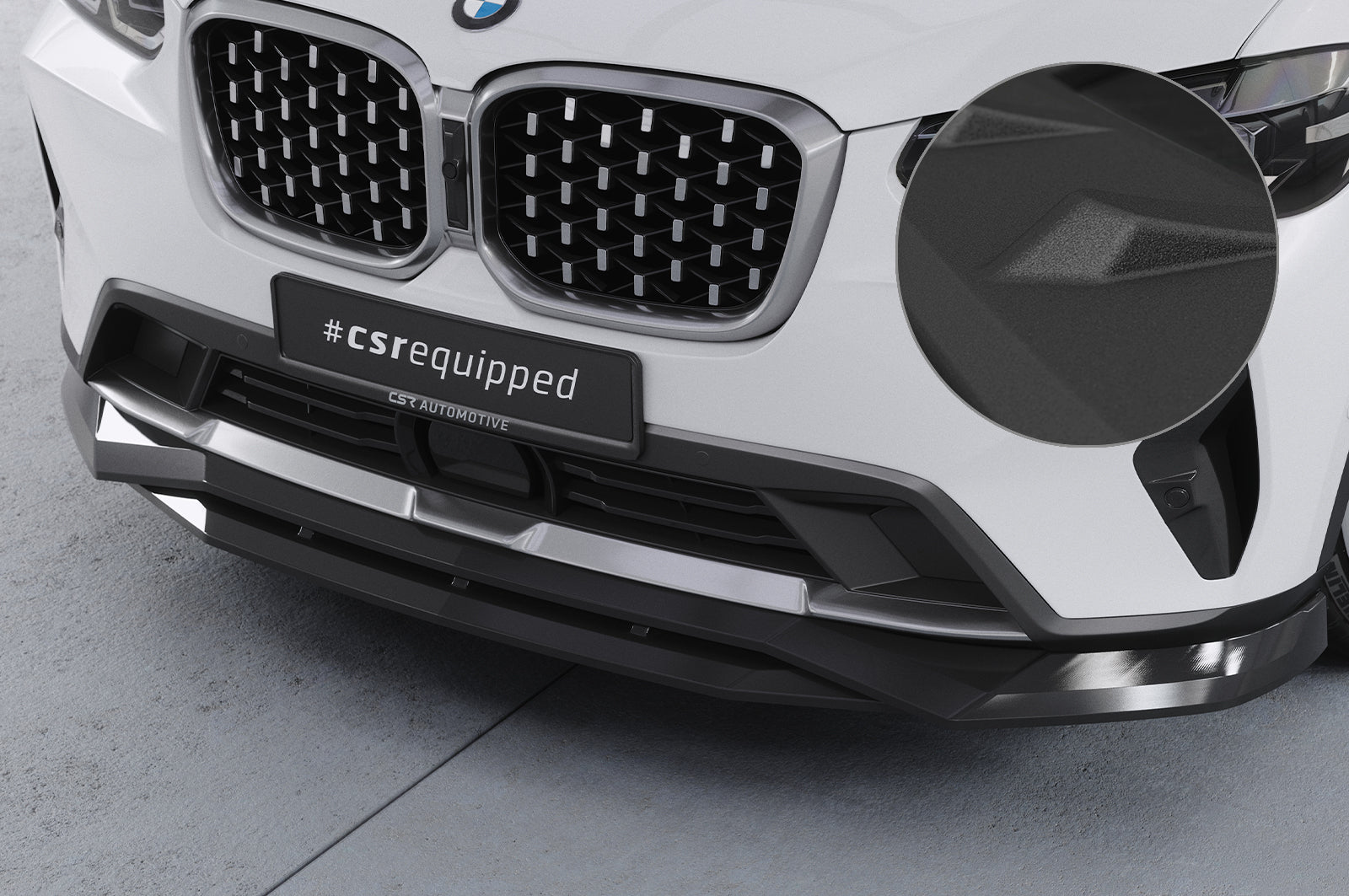 CSR Frontspoiler | Cup-Spoilerlippe mit ABE für BMW X4 (G02) CSL670-S Strukturiert schwarz matt (keine Lackierung erforderlich)
