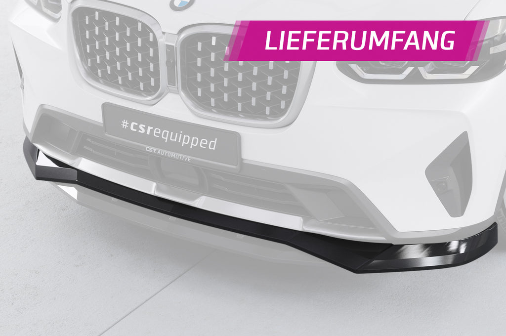 CSR Frontspoiler | Cup-Spoilerlippe mit ABE für BMW X4 (G02) CSL670-S Strukturiert schwarz matt (keine Lackierung erforderlich)