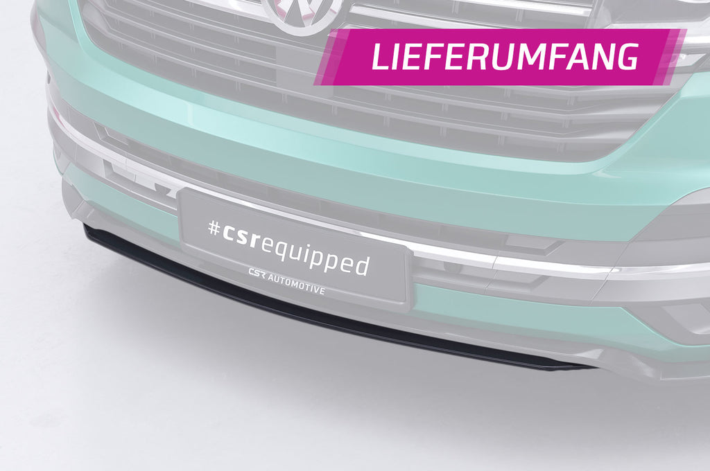 CSR Frontspoiler | Cup-Spoilerlippe mit ABE für VW T6.1 CSL671-G Glossy schwarz Hochglanz (keine Lackierung erforderlich)