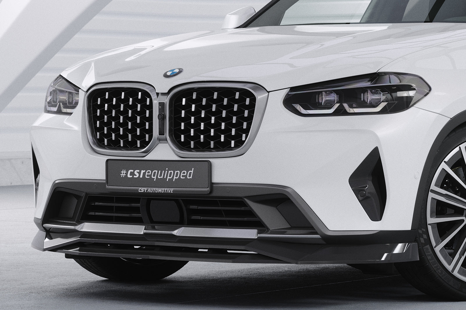 CSR Frontspoiler | Cup-Spoilerlippe mit ABE für BMW X4 (G02) CSL672-L Unlackiert roh (Lackierung erforderlich)