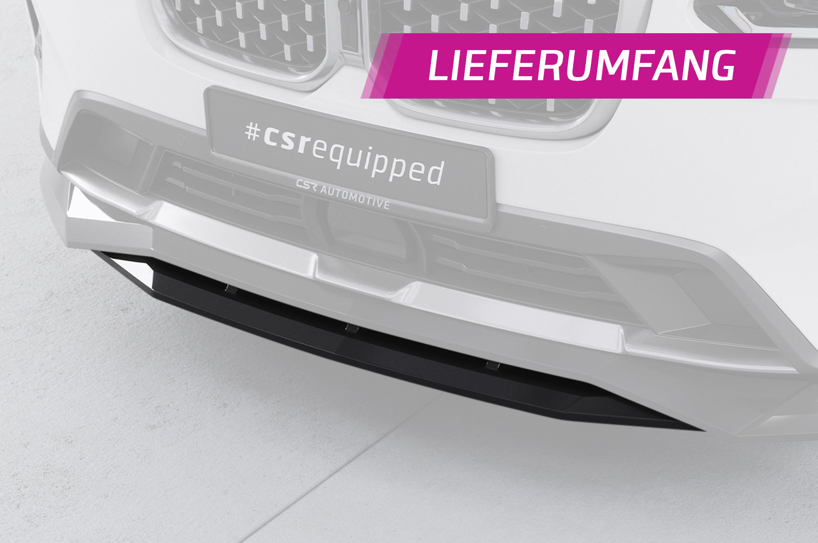CSR Frontspoiler | Cup-Spoilerlippe mit ABE für BMW X4 (G02) CSL672-C Carbon Look Hochglanz (keine Lackierung erforderlich)