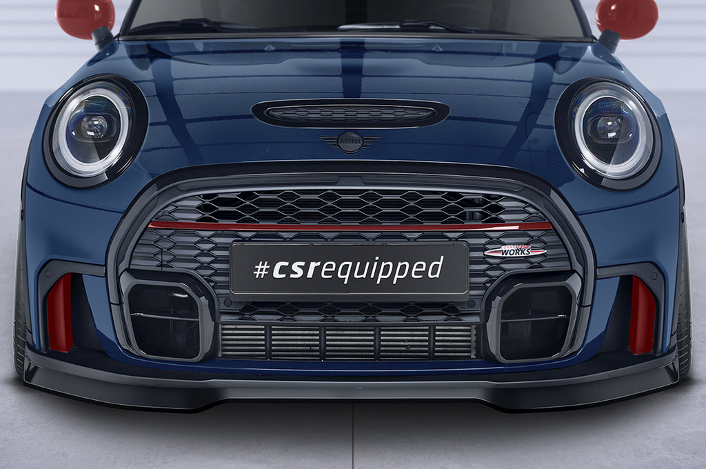 CSR Frontspoiler | Cup-Spoilerlippe mit ABE für Mini F55, F56, F57 JCW-Trim CSL673-G Glossy schwarz Hochglanz (keine Lackierung erforderlich)