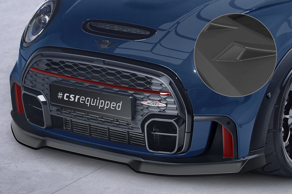 CSR Frontspoiler | Cup-Spoilerlippe mit ABE für Mini F55, F56, F57 JCW-Trim CSL673-L Unlackiert roh (Lackierung erforderlich)