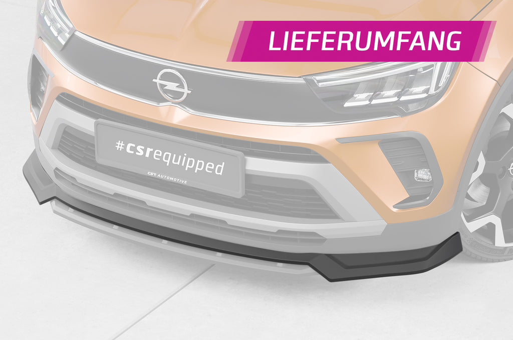 CSR Frontspoiler | Cup-Spoilerlippe mit ABE für Opel Crossland CSL675-S Strukturiert schwarz matt (keine Lackierung erforderlich)