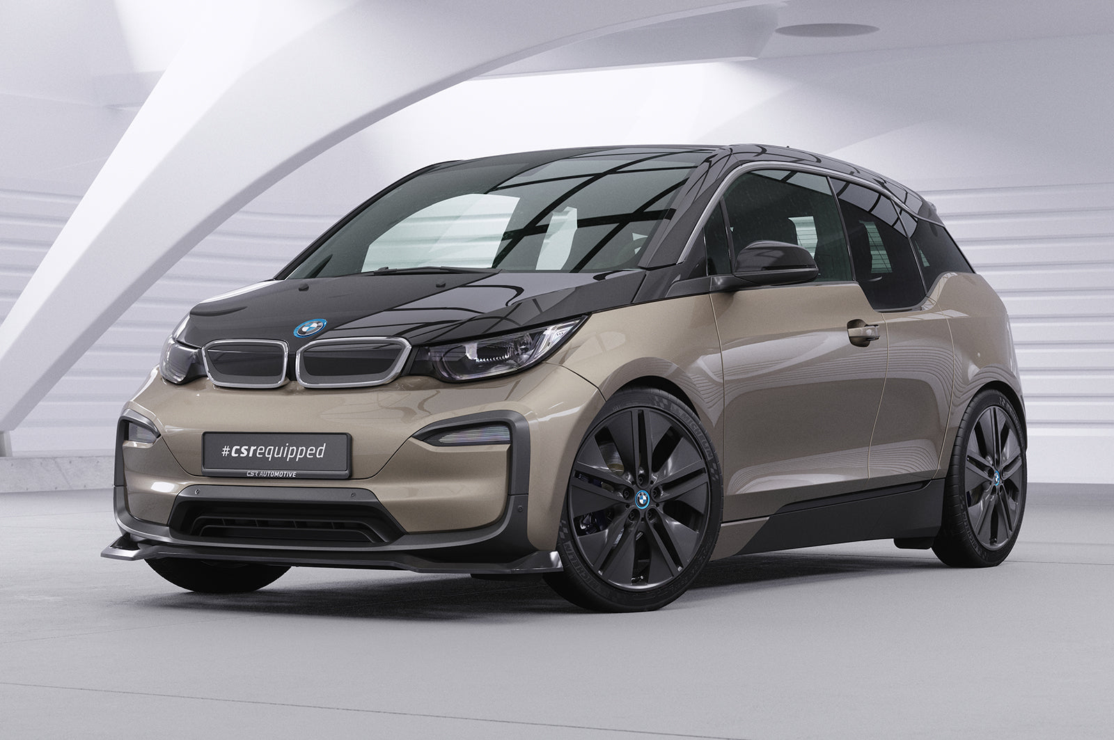 CSR Frontspoiler | Cup-Spoilerlippe mit ABE für BMW i3 CSL676-S Strukturiert schwarz matt (keine Lackierung erforderlich)