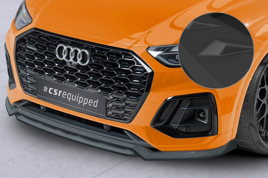 CSR Frontspoiler | Cup-Spoilerlippe mit ABE für Audi Q5 (FY/FYT) S-Line / SQ5 (FY) CSL677-S Strukturiert schwarz matt (keine Lackierung erforderlich)