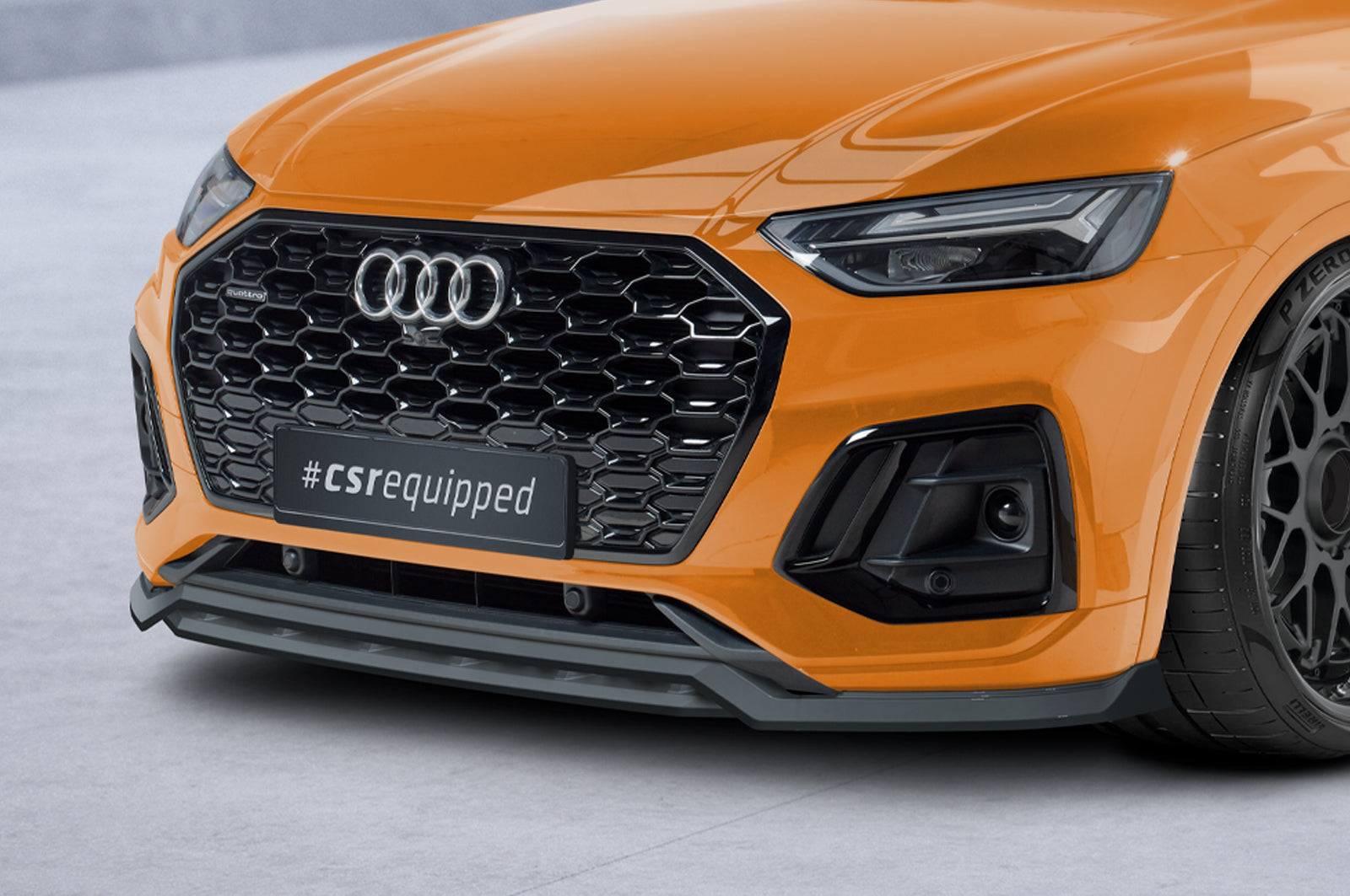 CSR Frontspoiler | Cup-Spoilerlippe mit ABE für Audi Q5 (FY/FYT) S-Line / SQ5 (FY) CSL677-S Strukturiert schwarz matt (keine Lackierung erforderlich)