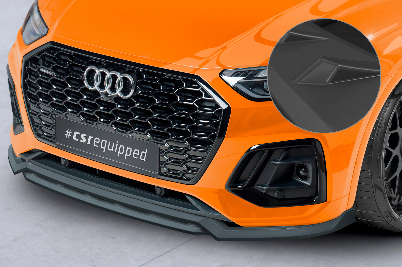 CSR Frontspoiler | Cup-Spoilerlippe mit ABE für Audi Q5 (FY/FYT) S-Line / SQ5 (FY) CSL677-L Unlackiert roh (Lackierung erforderlich)