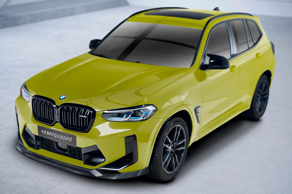 CSR Frontspoiler | Cup-Spoilerlippe mit ABE für BMW X3 (F97) CSL678-C Carbon Look Hochglanz (keine Lackierung erforderlich)