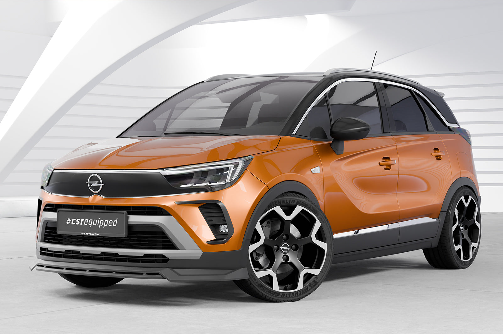 CSR Frontspoiler | Cup-Spoilerlippe mit ABE für Opel Crossland CSL683-G Glossy schwarz Hochglanz (keine Lackierung erforderlich)