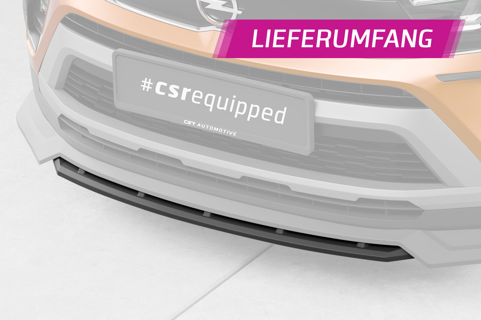 CSR Frontspoiler | Cup-Spoilerlippe mit ABE für Opel Crossland CSL683-G Glossy schwarz Hochglanz (keine Lackierung erforderlich)