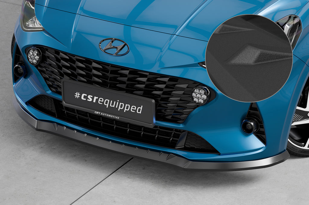 CSR Frontspoiler | Cup-Spoilerlippe mit ABE für Hyundai I10 (3. Gen) CSL687-S Strukturiert schwarz matt (keine Lackierung erforderlich)