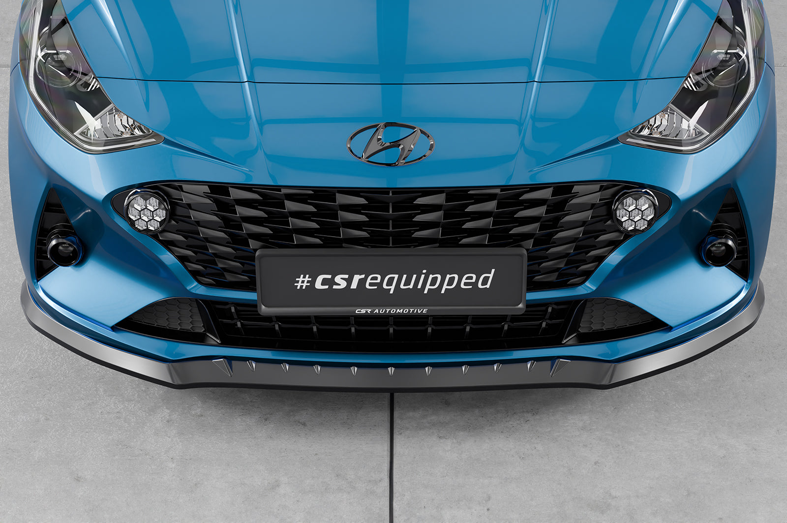 CSR Frontspoiler | Cup-Spoilerlippe mit ABE für Hyundai I10 (3. Gen) CSL687-S Strukturiert schwarz matt (keine Lackierung erforderlich)