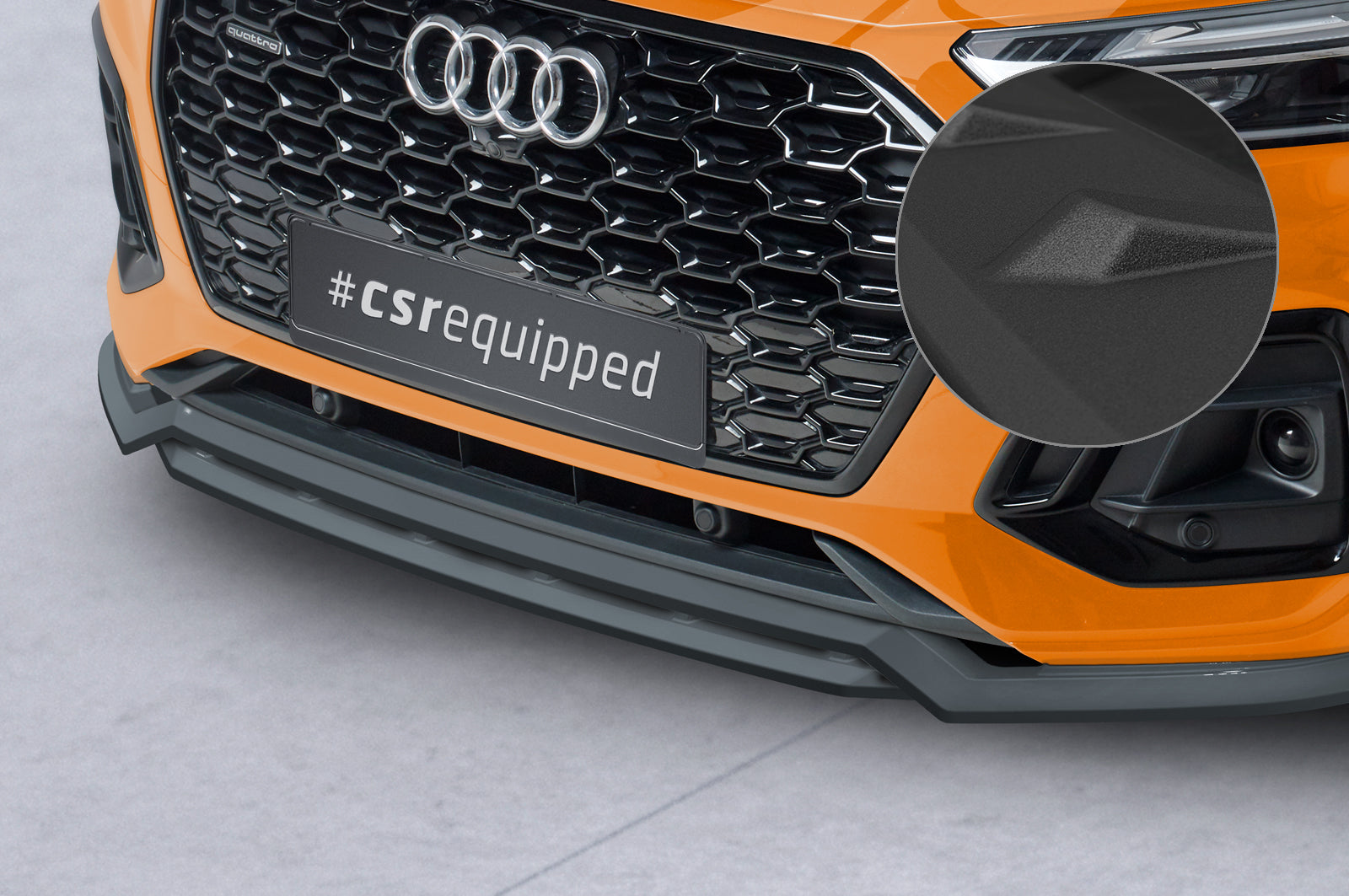 CSR Frontspoiler | Cup-Spoilerlippe mit ABE für Audi Q5 (FY/FYT) S-Line / SQ5 (FY) CSL689-S Strukturiert schwarz matt (keine Lackierung erforderlich)