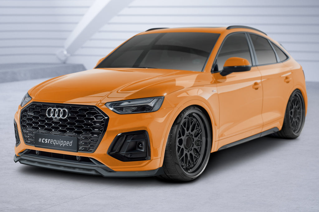 CSR Frontspoiler | Cup-Spoilerlippe mit ABE für Audi Q5 (FY/FYT) S-Line / SQ5 (FY) CSL689-S Strukturiert schwarz matt (keine Lackierung erforderlich)