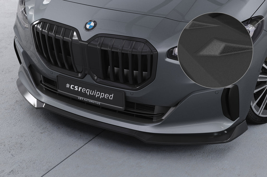 CSR Frontspoiler | Cup-Spoilerlippe mit ABE für BMW 2er (U06) Active Tourer CSL690-S Strukturiert schwarz matt (keine Lackierung erforderlich)