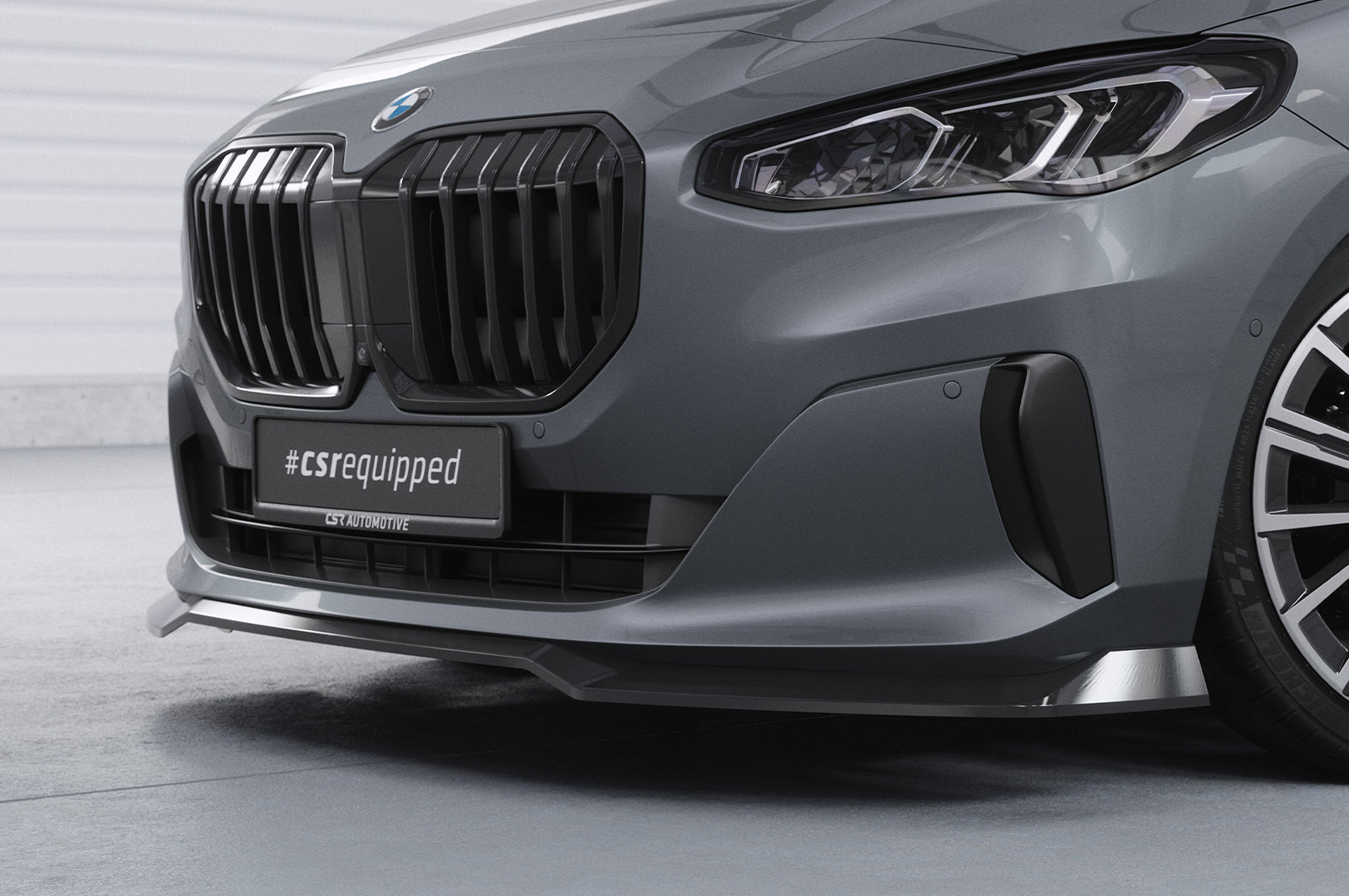CSR Frontspoiler | Cup-Spoilerlippe mit ABE für BMW 2er (U06) Active Tourer CSL690-S Strukturiert schwarz matt (keine Lackierung erforderlich)