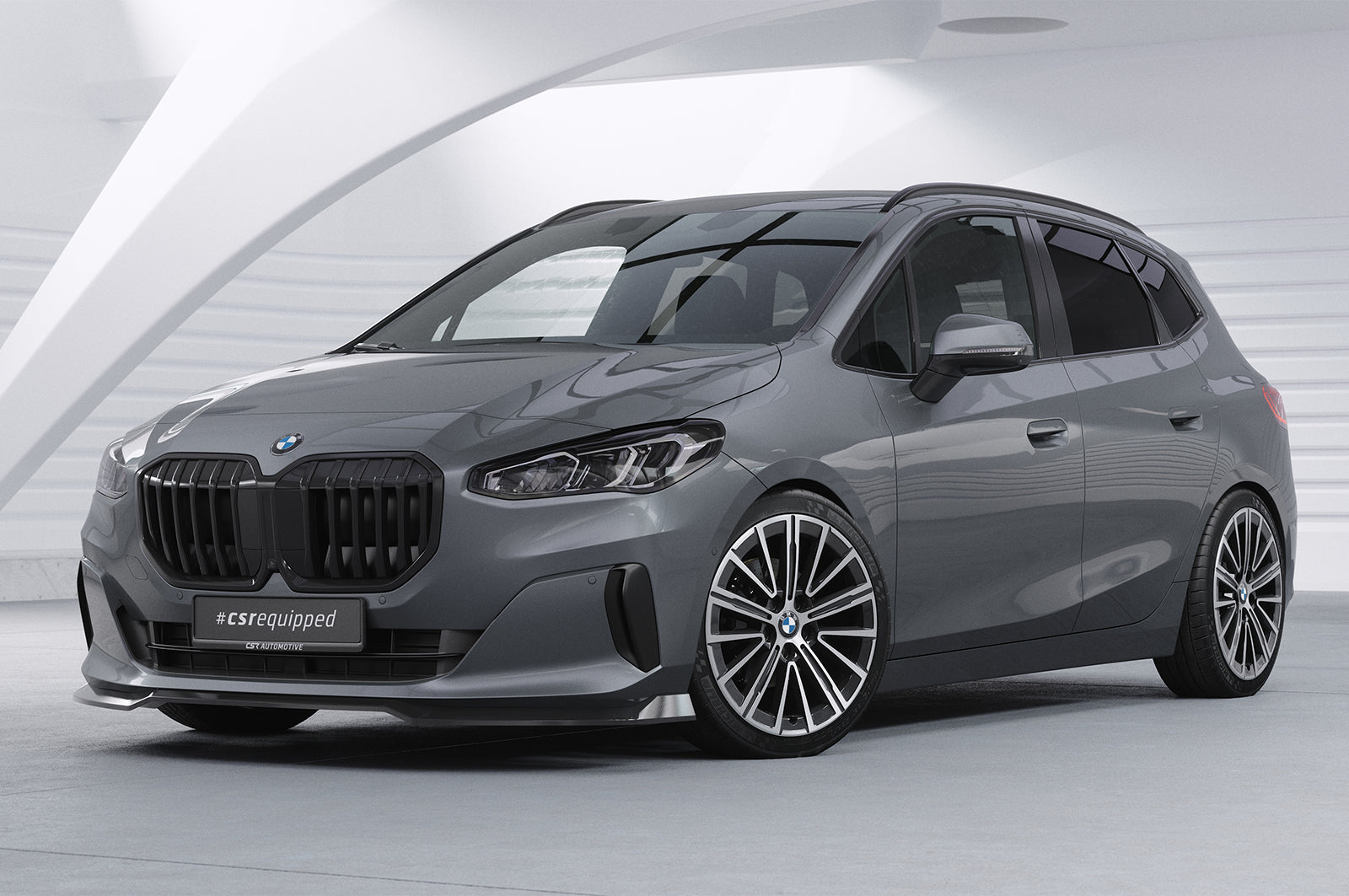 CSR Frontspoiler | Cup-Spoilerlippe mit ABE für BMW 2er (U06) Active Tourer CSL690-L Unlackiert roh (Lackierung erforderlich)