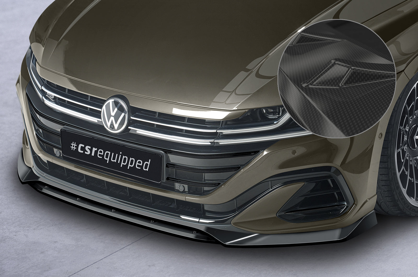 CSR Frontspoiler | Cup-Spoilerlippe mit ABE für VW Arteon CSL692-C Carbon Look Hochglanz (keine Lackierung erforderlich)
