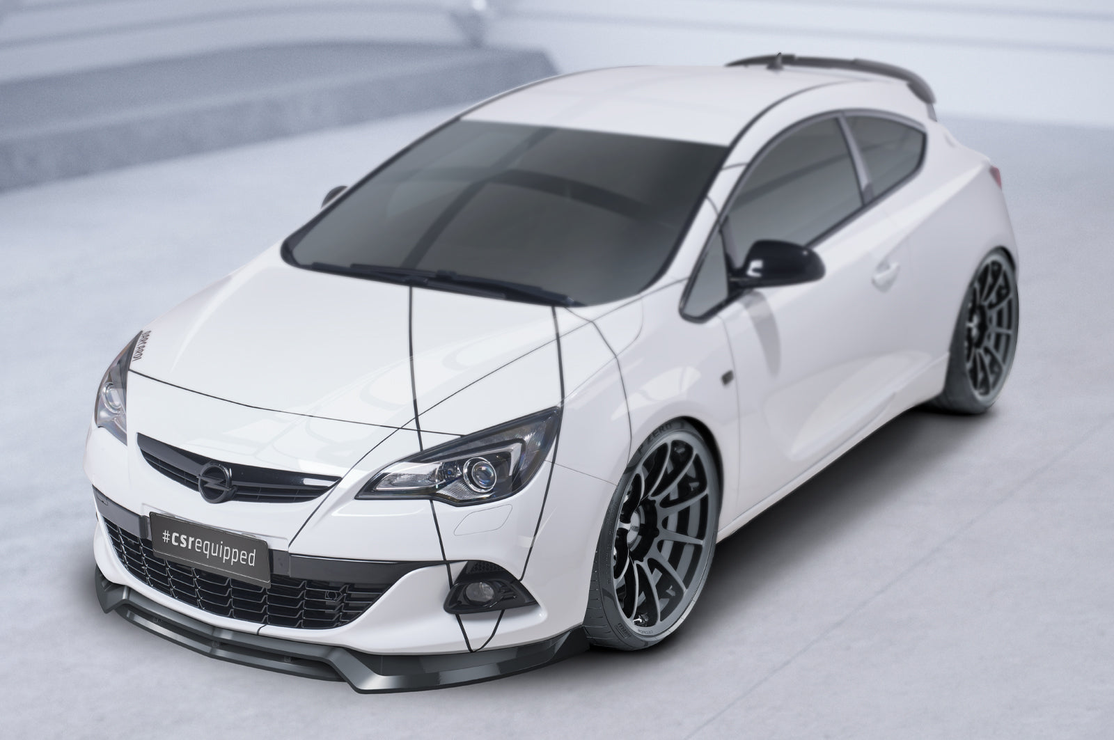 CSR Frontspoiler | Cup-Spoilerlippe mit ABE für Opel Astra J GTC CSL693-L Unlackiert roh (Lackierung erforderlich)