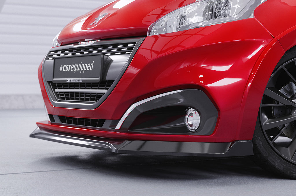 CSR Frontspoiler | Cup-Spoilerlippe mit ABE für Peugeot 208 GTi CSL694-C Carbon Look Hochglanz (keine Lackierung erforderlich)