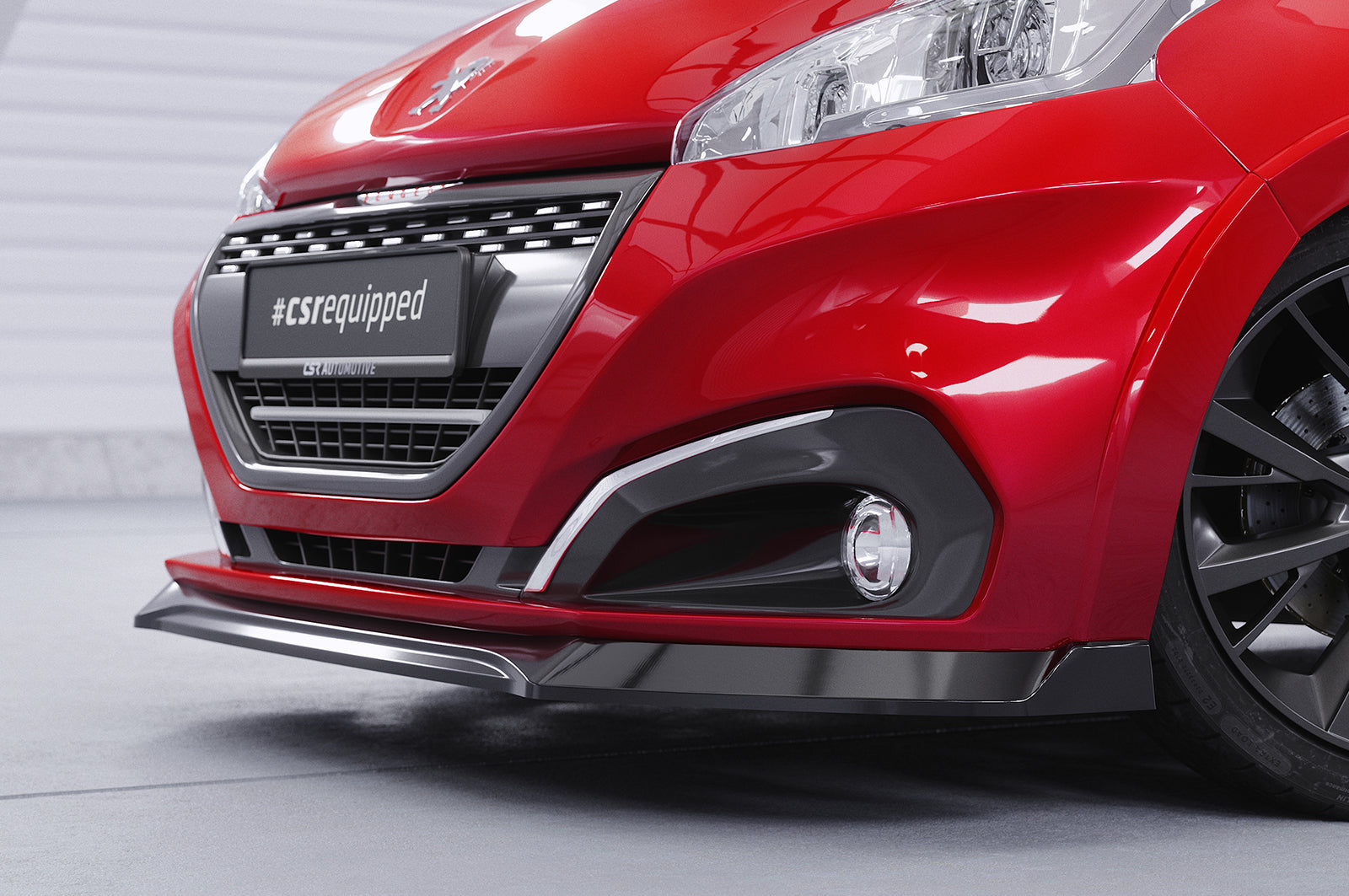 CSR Frontspoiler | Cup-Spoilerlippe mit ABE für Peugeot 208 GTi CSL694-C Carbon Look Hochglanz (keine Lackierung erforderlich)
