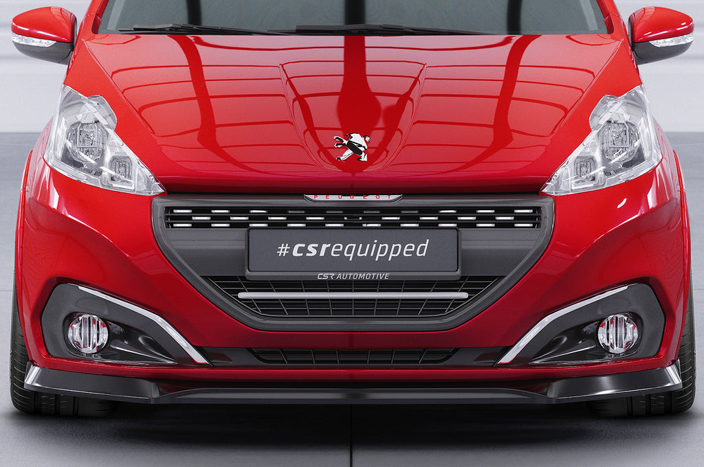 CSR Frontspoiler | Cup-Spoilerlippe mit ABE für Peugeot 208 GTi CSL694-C Carbon Look Hochglanz (keine Lackierung erforderlich)