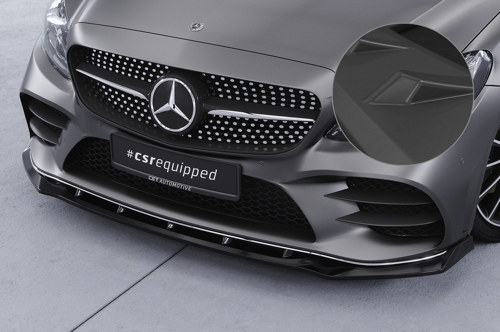 CSR Frontspoiler | Cup-Spoilerlippe mit ABE für Mercedes-Benz C-Klasse W205 AMG-Line CSL696-L Unlackiert roh (Lackierung erforderlich)