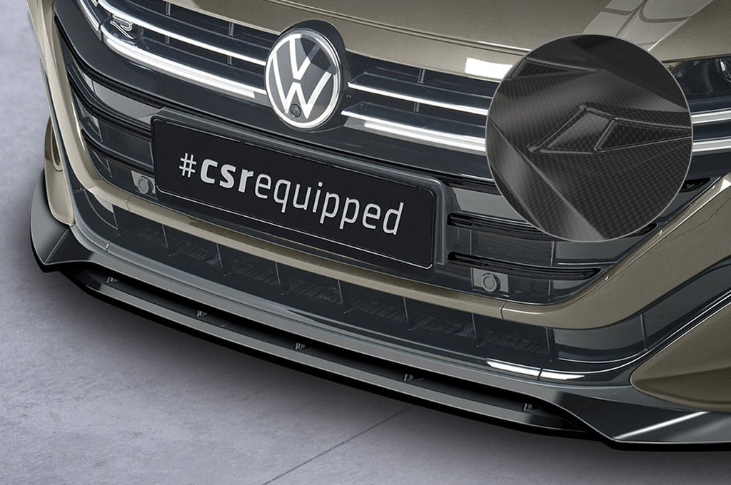 CSR Frontspoiler | Cup-Spoilerlippe mit ABE für VW Arteon R-Line CSL697-C Carbon Look Hochglanz (keine Lackierung erforderlich)