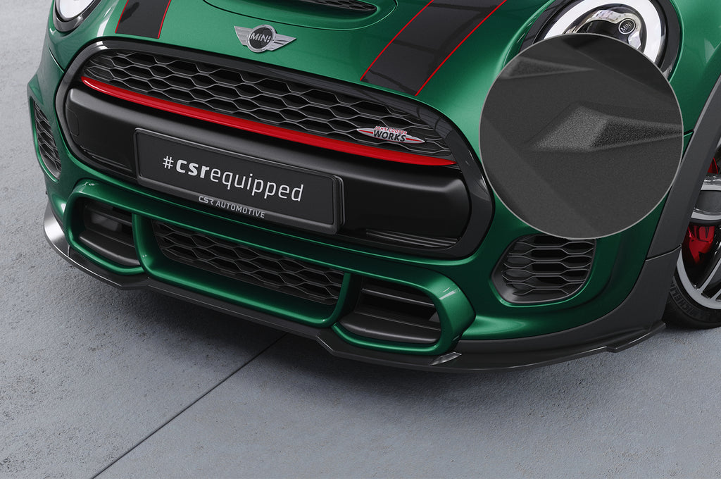 CSR Frontspoiler | Cup-Spoilerlippe mit ABE für Mini F55, F56, F57 JCW-Trim CSL700-S Strukturiert schwarz matt (keine Lackierung erforderlich)