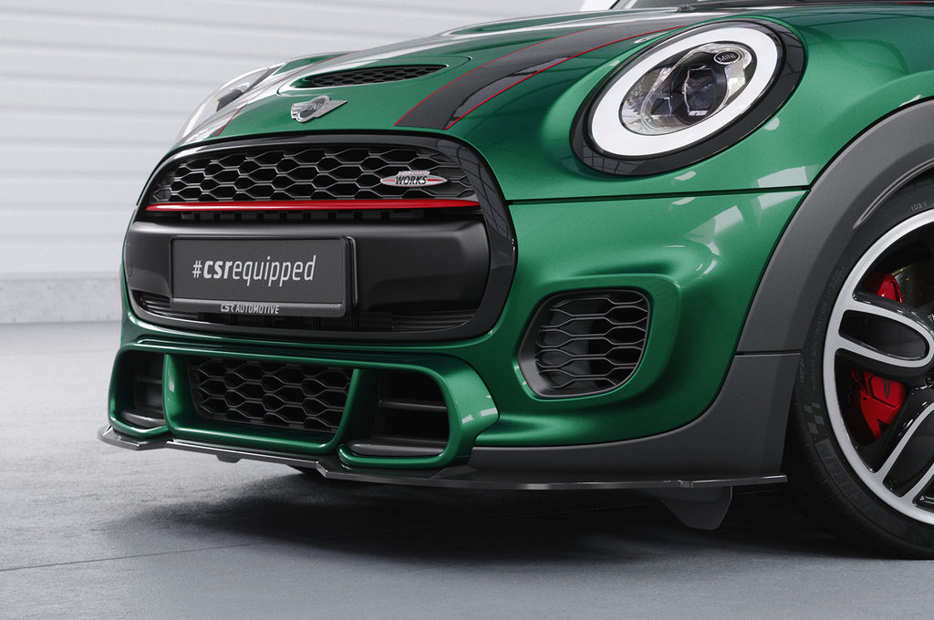 CSR Frontspoiler | Cup-Spoilerlippe mit ABE für Mini F55, F56, F57 JCW-Trim CSL700-G Glossy schwarz Hochglanz (keine Lackierung erforderlich)