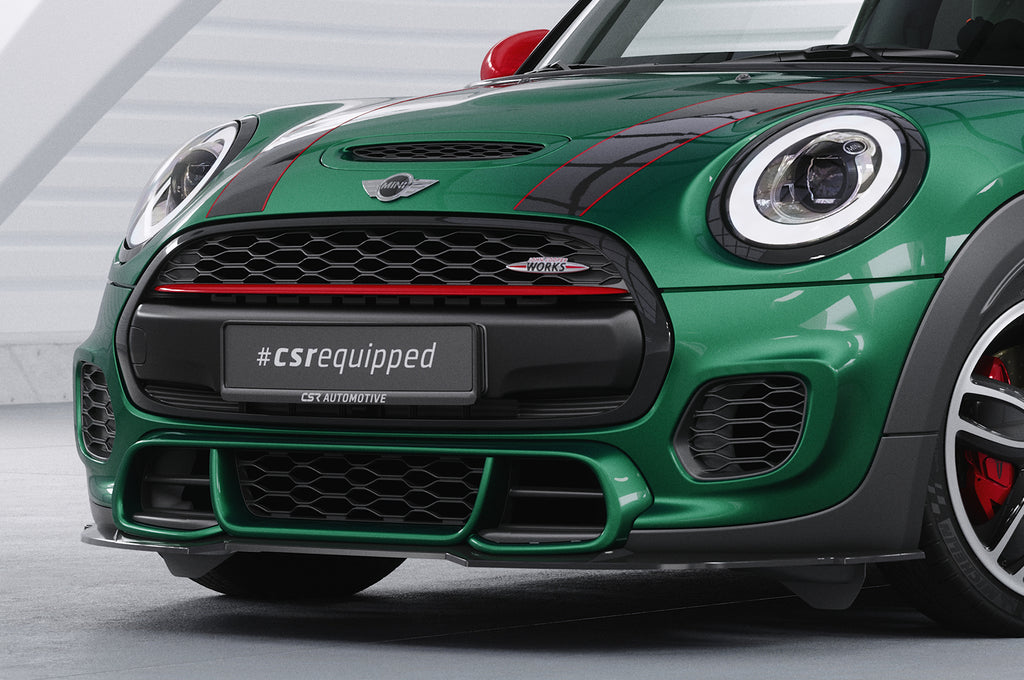 CSR Frontspoiler | Cup-Spoilerlippe mit ABE für Mini F55, F56, F57 JCW-Trim CSL700-G Glossy schwarz Hochglanz (keine Lackierung erforderlich)