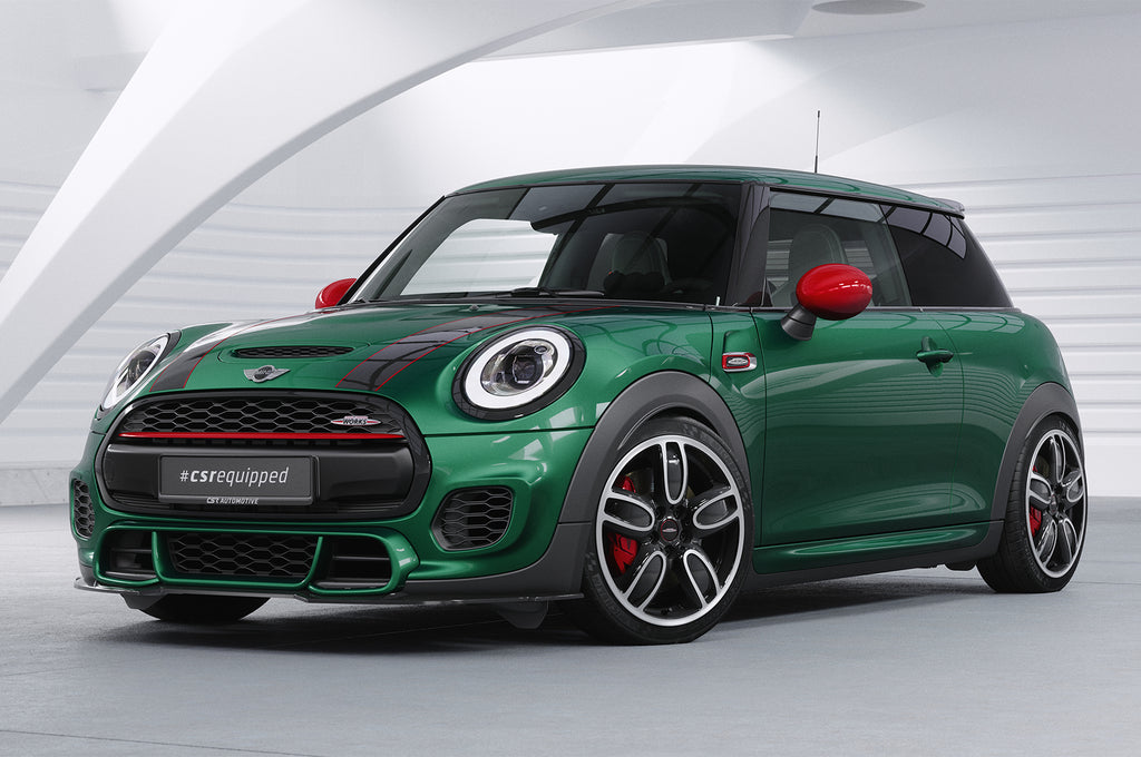 CSR Frontspoiler | Cup-Spoilerlippe mit ABE für Mini F55, F56, F57 JCW-Trim CSL700-G Glossy schwarz Hochglanz (keine Lackierung erforderlich)