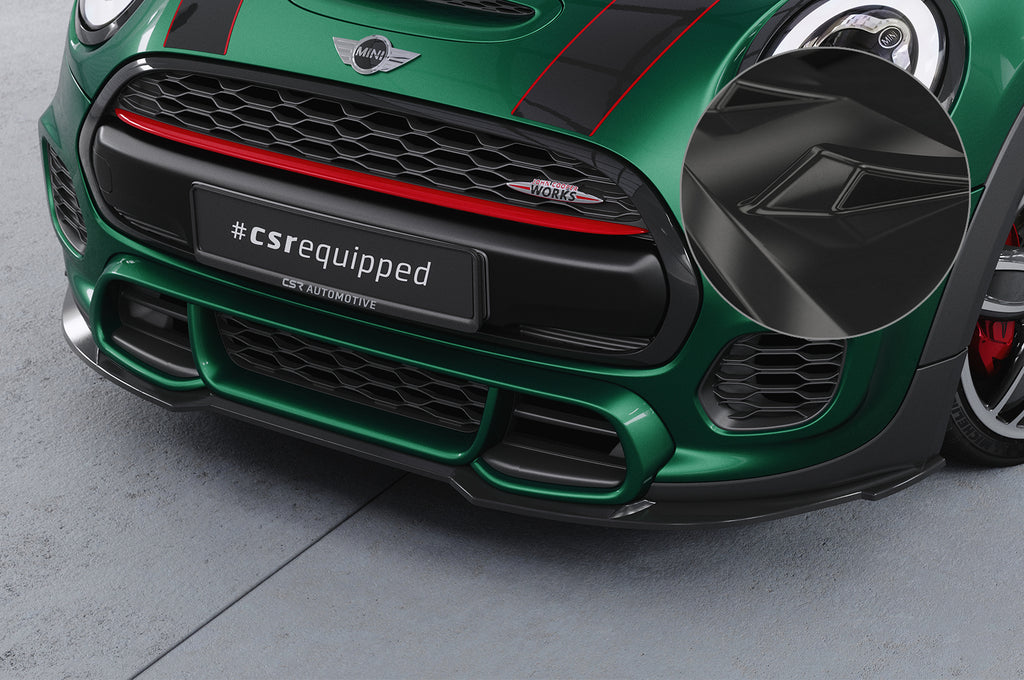 CSR Frontspoiler | Cup-Spoilerlippe mit ABE für Mini F55, F56, F57 JCW-Trim CSL700-G Glossy schwarz Hochglanz (keine Lackierung erforderlich)