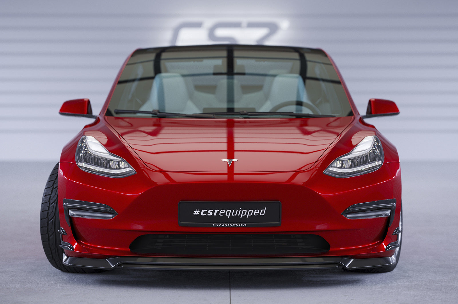 CSR Frontspoiler | Cup-Spoilerlippe mit ABE für Tesla Model 3 CSL702-L Unlackiert roh (Lackierung erforderlich)