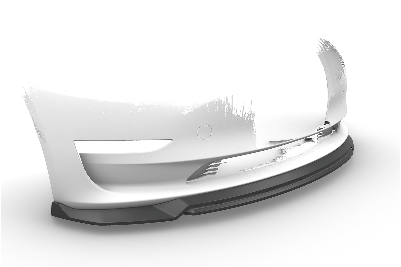 CSR Frontspoiler | Cup-Spoilerlippe mit ABE für Tesla Model 3 CSL702-S Strukturiert schwarz matt (keine Lackierung erforderlich)