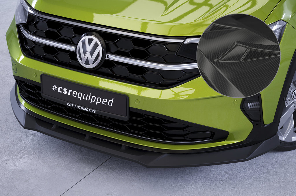 CSR Frontspoiler | Cup-Spoilerlippe mit ABE für VW Taigo (Typ CS) CSL703-C Carbon Look Hochglanz (keine Lackierung erforderlich)