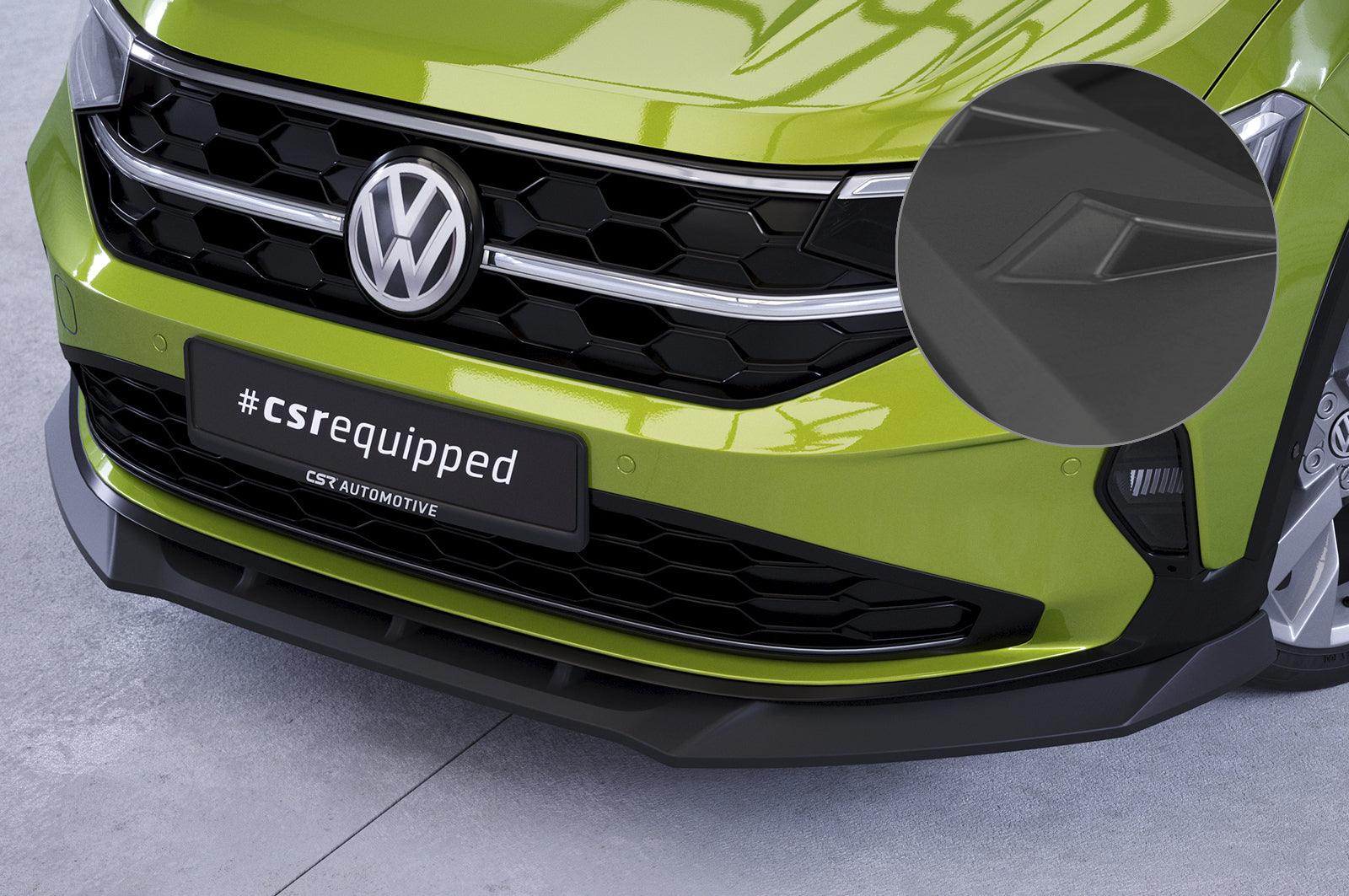 CSR Frontspoiler | Cup-Spoilerlippe mit ABE für VW Taigo (Typ CS) CSL703-L Unlackiert roh (Lackierung erforderlich)