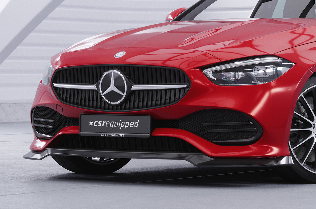 CSR Frontspoiler | Cup-Spoilerlippe mit ABE für Mercedes-Benz C-Klasse W206 / S206 CSL704-C Carbon Look Hochglanz (keine Lackierung erforderlich)