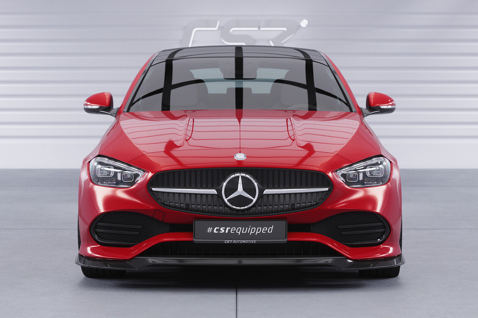 CSR Frontspoiler | Cup-Spoilerlippe mit ABE für Mercedes-Benz C-Klasse W206 / S206 CSL704-C Carbon Look Hochglanz (keine Lackierung erforderlich)