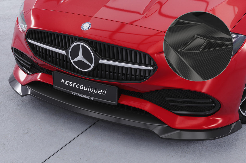 CSR Frontspoiler | Cup-Spoilerlippe mit ABE für Mercedes-Benz C-Klasse W206 / S206 CSL704-C Carbon Look Hochglanz (keine Lackierung erforderlich)