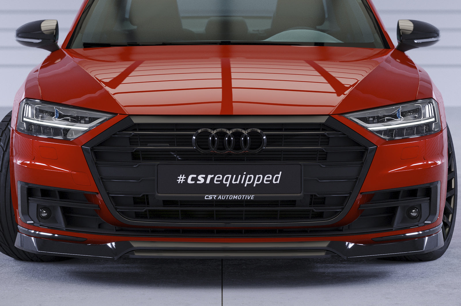 CSR Frontspoiler | Cup-Spoilerlippe mit ABE für Audi A8 (D5) CSL705-C Carbon Look Hochglanz (keine Lackierung erforderlich)