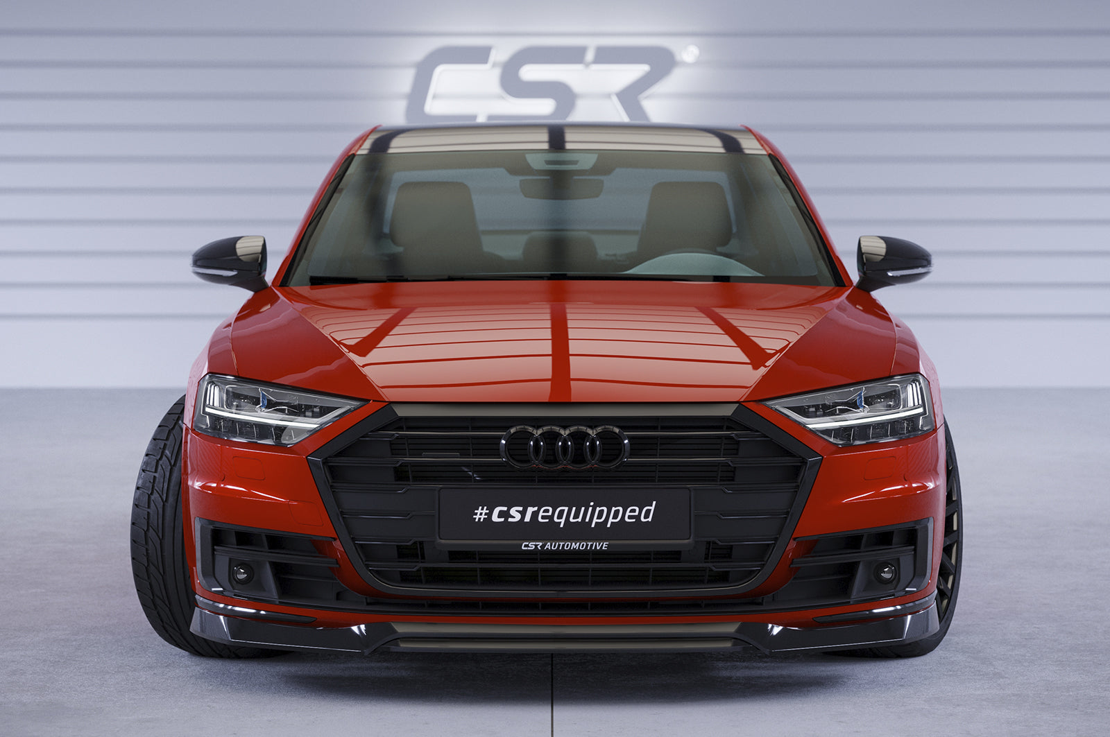CSR Frontspoiler | Cup-Spoilerlippe mit ABE für Audi A8 (D5) CSL705-C Carbon Look Hochglanz (keine Lackierung erforderlich)