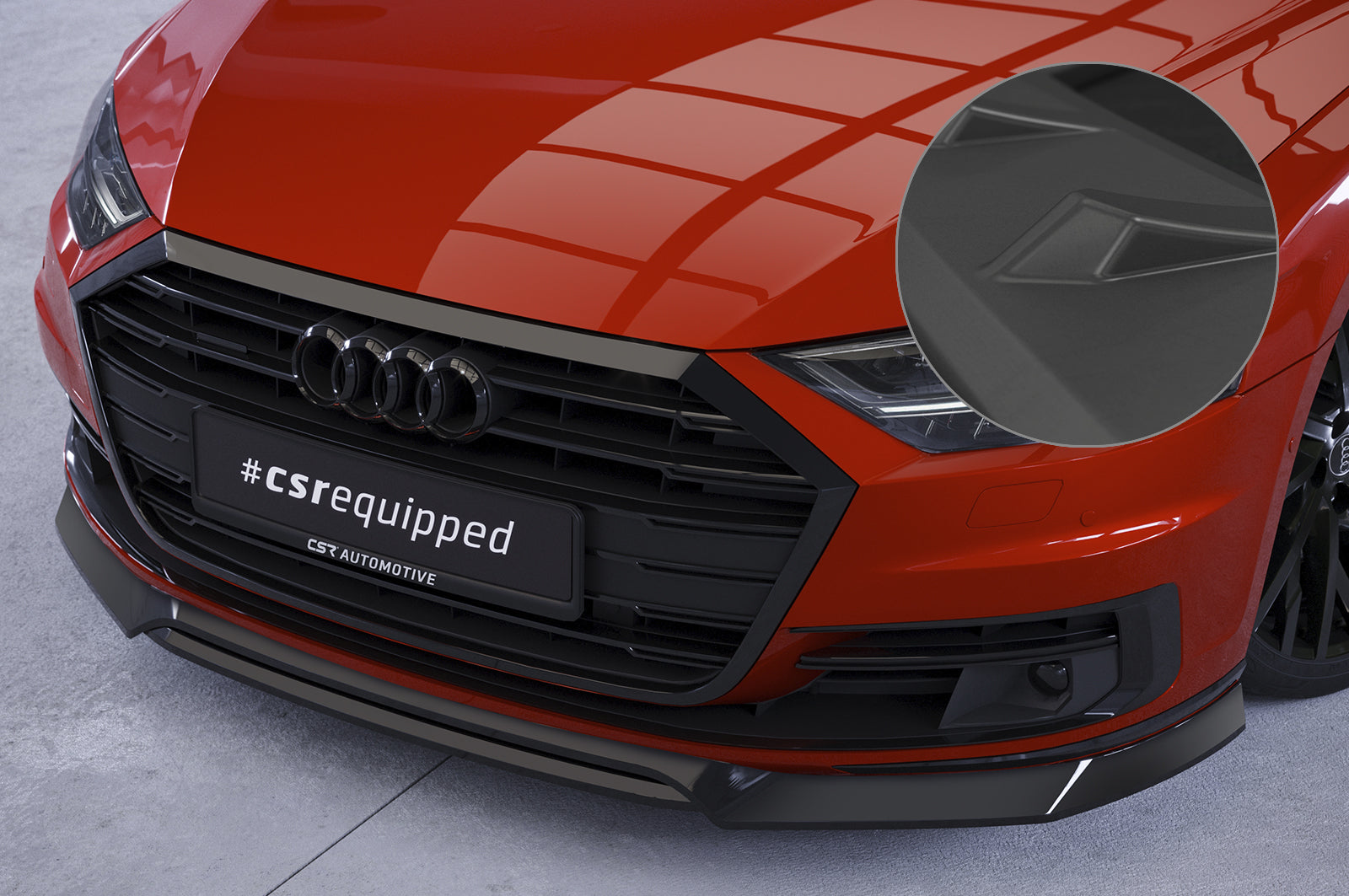 CSR Frontspoiler | Cup-Spoilerlippe mit ABE für Audi A8 (D5) CSL705-L Unlackiert roh (Lackierung erforderlich)